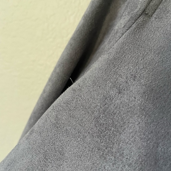 KUT From The Kloth Jacee Open Draped Moto Faux Suede Jacket Gray Women’s Size S - Picture 9 of 16